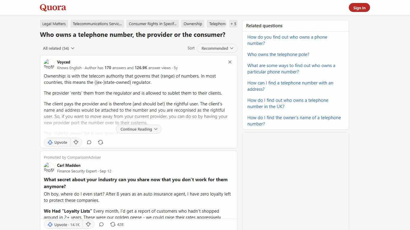 Who owns a telephone number, the provider or the consumer? - Quora